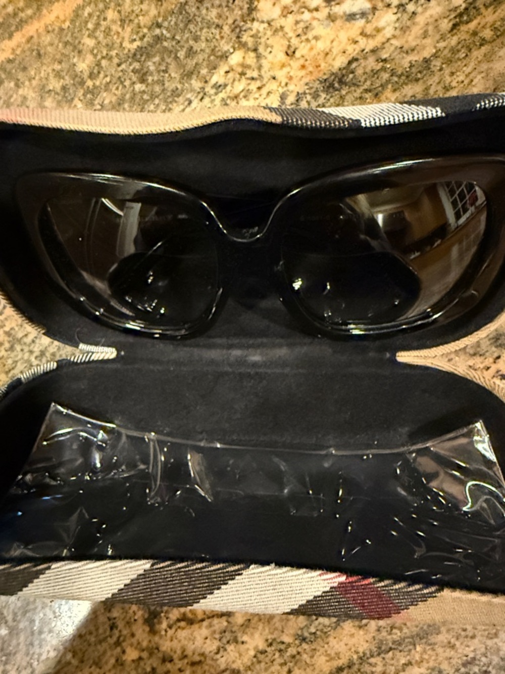 Burberry Black Women's Sunglasses with embossed frames. - Picture 8 of 8
